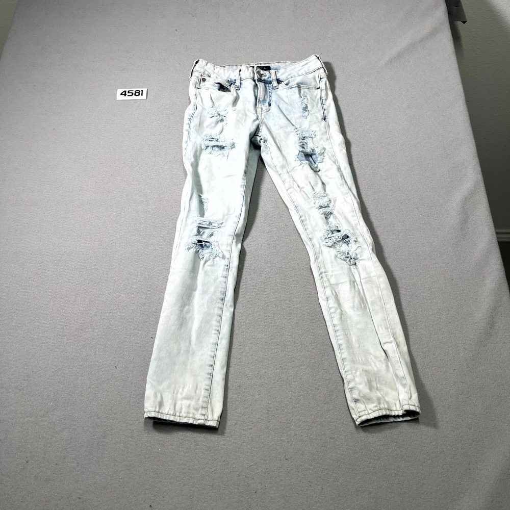 Aeropostale Skinny Jeans‎ Womens 28x30 Blue Denim Cotton Stretch Distressed